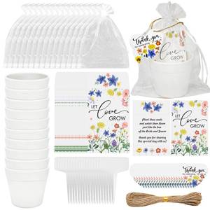 lot 2486 image: Cinrobiye Wedding Favor Kits 50 Sets with Mini Flower Pots Seed Packet Bags