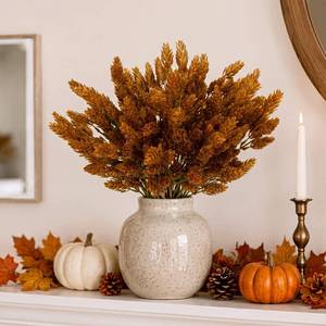 lot 2488 image: Wavwavw Artificial Fall Hops Flower Stems 12.5 Inch 6 Pcs Orange