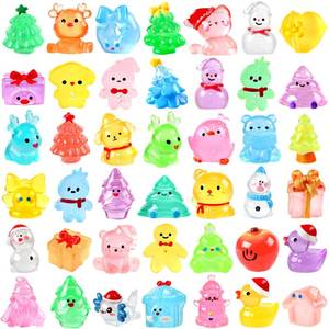 lot 2498 image: QAUYETM Christmas Glow in the Dark Mini Resin Figurines 56 Pcs 56 Styles