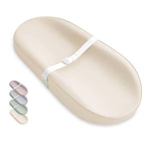 lot 5490 image: Blissful Diary Vegan Leather Baby Changing Pad 31.25 x 16 In Beige