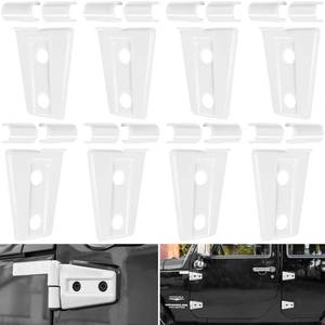 lot 5503 image: E-cowlboy Door Hinge Cover Trim White 8 Pcs Jeep Wrangler JK JKU 2007-2018