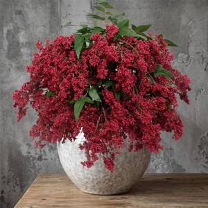 lot 5509 image: Daynight Artificial Berry Stems 4 Pcs 40 Inch Red Faux Nandina Branches