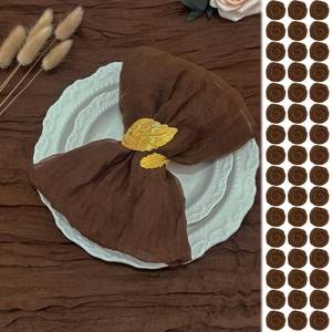 lot 5515 image: Lumeups 48 Pack Brown Cheesecloth Napkins 20 x 20 Inch