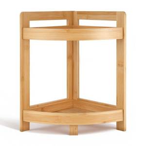 lot 5516 image: BAMHIGHS Bamboo 2-Tier Triangular Corner Shelf Stand