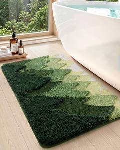 lot 5517 image: DEXI Green Bath Rug 32x20 Non Slip Washable
