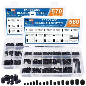 lot 6283 image: EilxMag Set Screw Assortment Kit 1130 Pcs 32 Sizes Metric & SAE