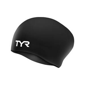 lot 6291 image: TYR Adult Silicone Long Hair Swim Cap, Black