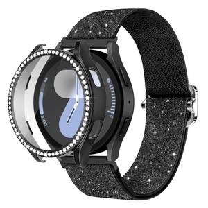 lot 6298 image: Wipalor Stretch Nylon Watch Band 20mm for Samsung Galaxy Watch 7 40mm Black