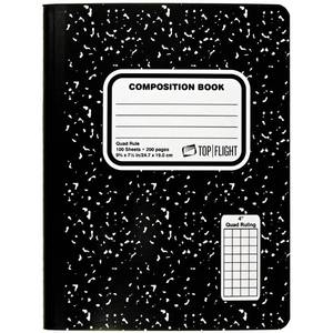lot 6307 image: Top Flight Sewn Marble Composition Book Quad Rule 100 Sheets 41320