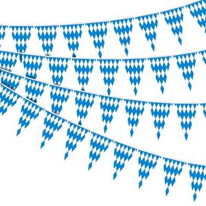 lot 6319 image: ZYP Oktoberfest Bavarian Check Flag Pennant Banner 118 FT 65 Flags