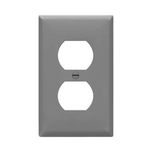 lot 6350 image: ENERLITES Outlet Cover Wall Plate Duplex Receptacle Gray 1 Pack