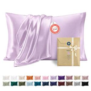 lot 6351 image: Bedsure Satin Pillowcases Standard Set of 2 Lavender