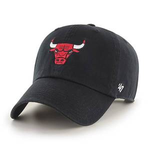 lot 6360 image: 47 Brand Chicago Bulls NBA Clean Up Adjustable Dad Hat Cap Black One Size