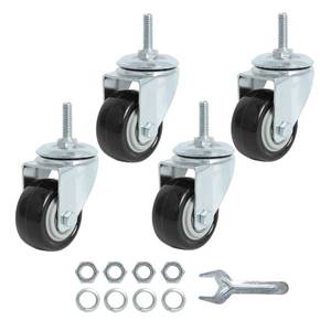 lot 6361 image: Finnhomy Swivel Stem Caster Wheels 2 Inch 14-20 Threaded Set of 4 Black