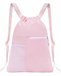 lot 6363 image: BAVELOE Drawstring Backpack with Mesh Pocket, 14 X 19 In Sackpack