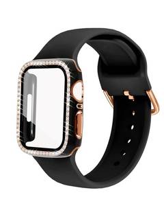 lot 6372 image: BandSmith Apple Watch Silicone Band and Bling Case Set 38-45mm