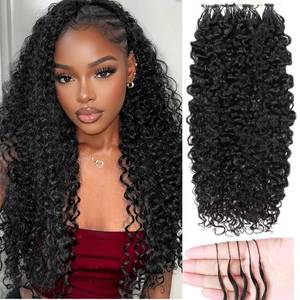lot 6380 image: Lolly Hair Pre-Looped Human Hair Crochet Hair 18 Inch 1.94 oz Burmese Curly 1B