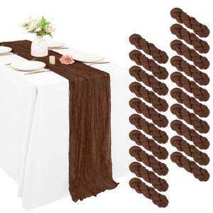 lot 6382 image: XLEUDTER Cheesecloth Table Runners 20 Pack 20 x 120 Inch Brown