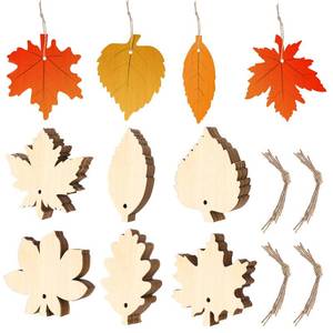 lot 6388 image: WILLBOND Unfinished Wood Maple Leaf Cutouts 60 Pcs 3.2 Inch