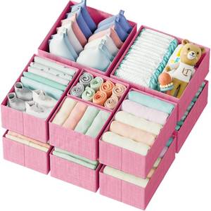 lot 7922 image: Neaterize Fabric Drawer Organizer Set of 12 Pink