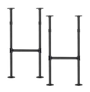 lot 7933 image: Mdjwjj Industrial Pipe Table Legs 38 in H x 14 in W Black 2 Pcs