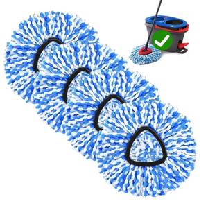 lot 7946 image: FOOKCIAN 4-Pack Microfiber Spin Mop Replacement Head for O-Ceda RinseClean