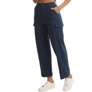 lot 8017 image: Womens Hiking Capri Cargo Pants Lightweight Dark Blue Size L