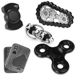 lot 8019 image: Kyerivs Metal Fidget Toy Set 5 Pcs Magnetic Spinner Slider
