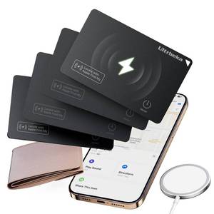 lot 8020 image: Ultrbeka Rechargeable Air Tag Wallet Tracker Cards 4 Pack with Wireless Charger