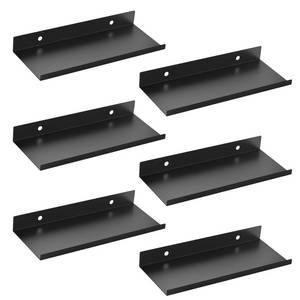 lot 8065 image: Daanxw Metal Pegboard Shelves 10 X 4 Inch Black 6 Pack
