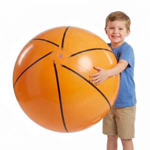 lot 8076 image: KiddieLoot Inflatable Basketball Beach Balls 24 Inch 3 Pack