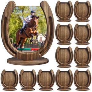 lot 8088 image: Bucherry Horseshoe Picture Frame Wooden 12 Pcs Set 5.91 x 4.92 In