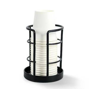 lot 8089 image: HillSpring Metal Bathroom Cup Dispenser for 3 oz and 4 oz Paper Cups, Black
