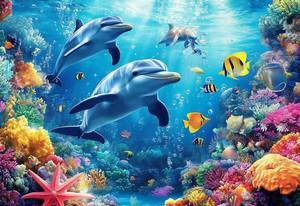 lot 8093 image: YOGEON 1000 Piece Jigsaw Puzzle, Underwater World Ocean Coral, 15 x 10 Inch
