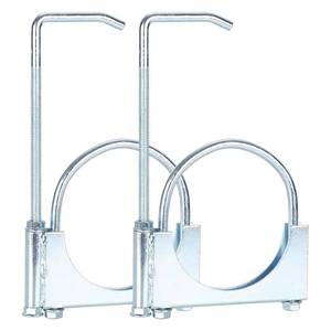 lot 8099 image: LCGP Universal Exhaust Clamp with Hanger 4 Inch Pipe 2 Pack