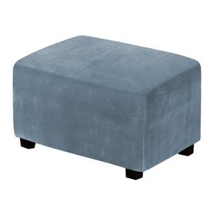 lot 8108 image: H.VERSAILTEX Velvet Plush Ottoman Slipcover Rectangle Large Stormy Blue