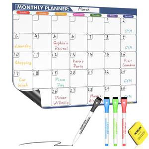 lot 8123 image: HOMiDEK Magnetic Dry Erase Fridge Calendar 14 x 11 Inches with Markers & Eraser