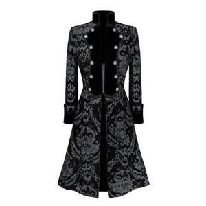 lot 8124 image: TZMAPU Womens Gothic Steampunk Long Coat Halloween Costume Black Small