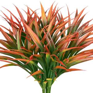 lot 9054 image: Ouddy Decor 20 Pcs Fake Outdoor Plants Artificial Fall Grass Stems, Orange