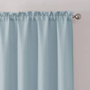 lot 9055 image: Chyhomenyc Bennet Aqua with Greenish Tone Curtains 84 Inches Long 2 Panels, Faux Linen Textured Light Filtering Soft Airy Privacy Farmhouse Curtain Drapes for Living Room Bedroom, Each 40 Wx84 L