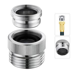 lot 10007 image: Faucet Adapter with Aerator Faucet to Hose Adapter 34 GHT Thread Chrome
