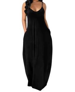 lot 10010 image: OFEEFAN Maxi Dress Summer Dresses for Women 2026 Long Dress Cruise Outfits Beach Vacation Clothes Plus Size Dresses for Curvy Women Black XL