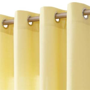 lot 10011 image: Jowels Yellow Linen Grommet Curtains 84 Inch Long 2 Panels for Living Room