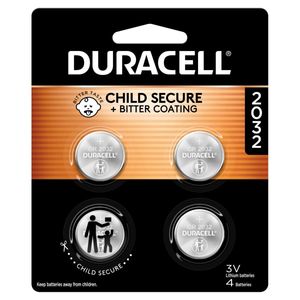 lot 10024 image: Duracell 2032 Lithium Coin Battery - 2pk Specialty Battery w Bitterant Technology Capacity 265 mAh