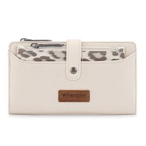 lot 10029 image: Montana West X Wrangler Womens Wallets Western Leopard Print Wallets, Card Cases & Money Organizers Ladies Female Bifold Clutch Wallet White Credit Card Cash Wallet with Removable Coin Purses