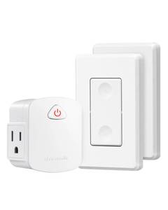 lot 10039 image: DEWENWILS Remote Light Switch with Side Outlet, 15A1875W, ETL Listed