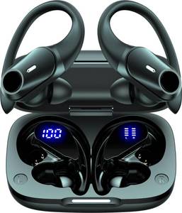 lot 10438 image: Active Noise Cancelling Ear Buds Wireless Bluetooth Headphones 80H Playtime Display Charging Case 50dB ANC Over Earhooks Earbuds with Hi-Res Sound Clear Calls for Sport Running Gym Workout Nine Iron