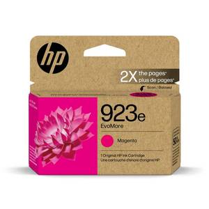lot 10443 image: HP 923e EvoMore High Yield Magenta Ink Cartridge  Works with OfficeJet 8120, Pro 8130 Series  Carbon Neutral  4K0T5LN