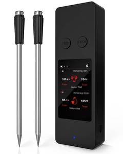 lot 10455 image: AWLKIM Wireless Meat Thermometer with Touchscreen Base, No Phone Needed �� 2 Probes, 8 Sensors, Bluetooth 5.3, Rechargeable for Grill, BBQ, Smoker & Oven