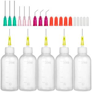lot 10458 image: 50cc Needle Glue Bottles, Precision Tip Squeeze Applicator Dispenser Bottle